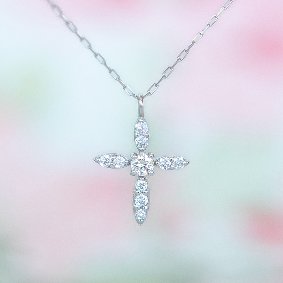 ネックレス プラチナ ダイヤモンド0.1ct(4月誕生石)(パヴェ