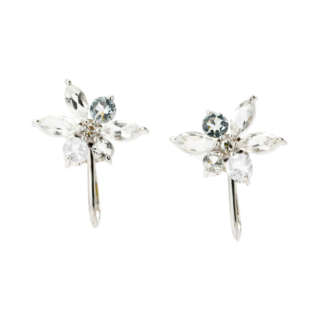 14kgfミントクリソプレーズフロストフラワーカービングピアス/イヤリング 14kgfミントクリソプレーズフロストフラワーカービングピアス/イヤリング