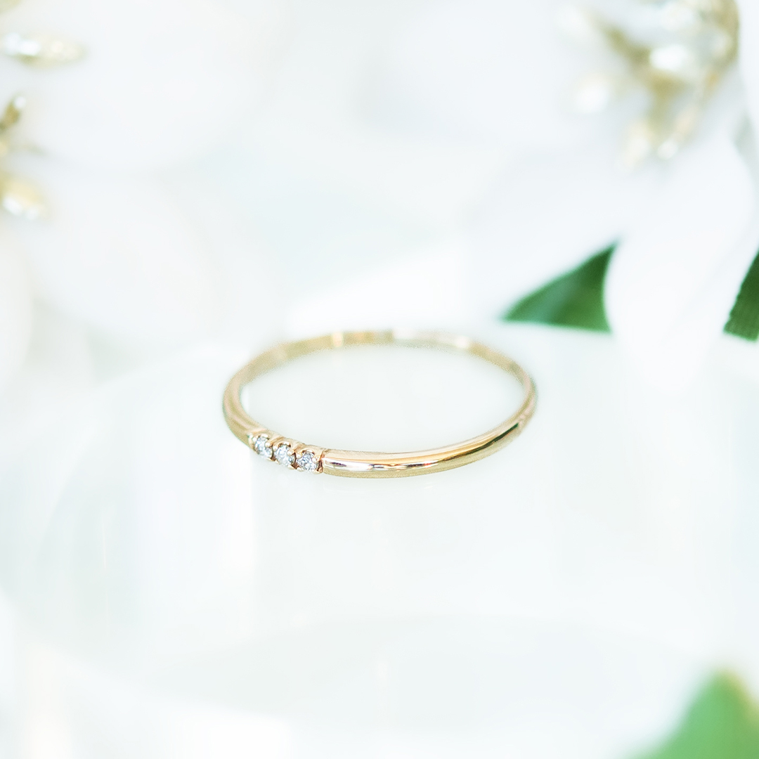 ✨超美品✨レースK10 ダイヤモンド0.01Caratリング　サイズ7～8号程 K10 YG/WG ダイヤモンド リング | IKEDAジュエリーオンライン