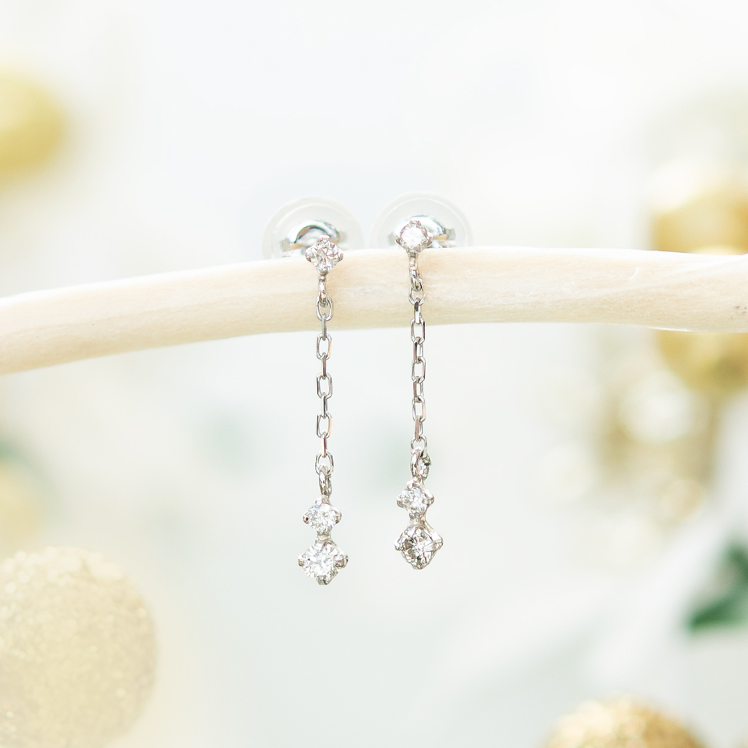 2025 Christmas gift collection】ピアス プラチナ ダイヤモンド