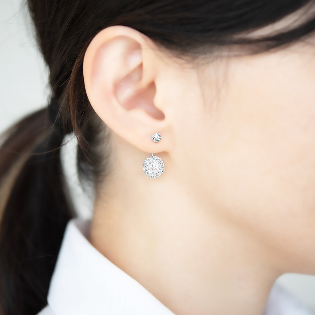 ピアス K10ホワイトゴールド チェコガラス[6252251008