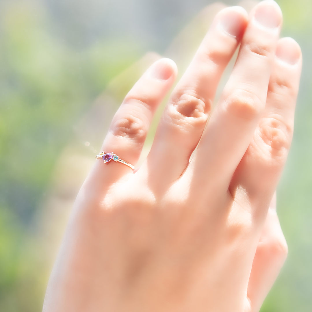 ピンキーリング K10ピンクゴールド(JLージュエルー)(ラベンダー