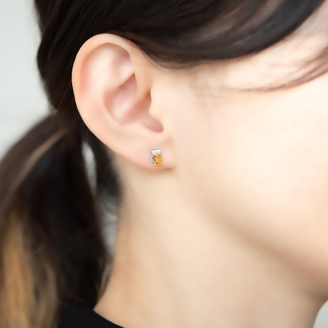 Z147/TALBOTS/セット/サニー クリスタル ゴールド ネックレスピアス ピアス K10ピンクゴールド ダイヤモンド合計0.1ct (4月誕生石