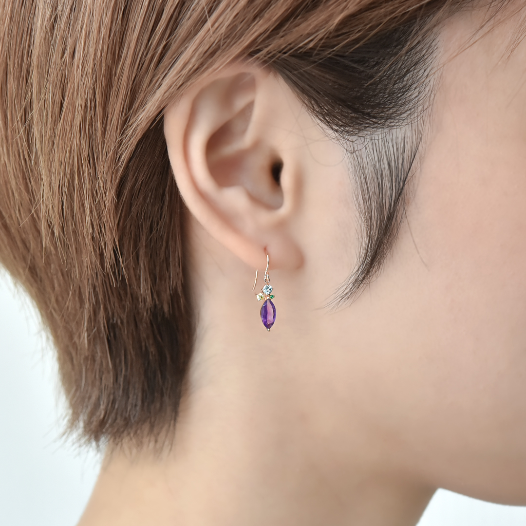 楽天市場】フックピアス・月・星・モチーフ・ピアス・K10