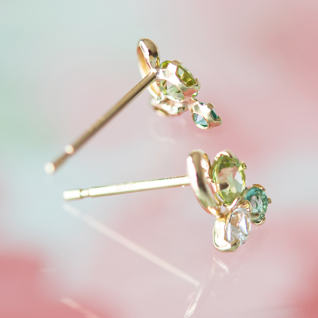 メンズ エメラルド 一粒 ピアス シンプル 10金ピアス : PLEJOUR