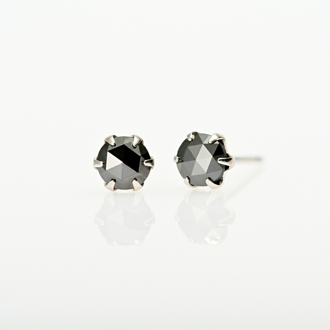 ピアス プラチナ900 ブラックダイヤモンド合計0.4ct(一粒)[4851145402